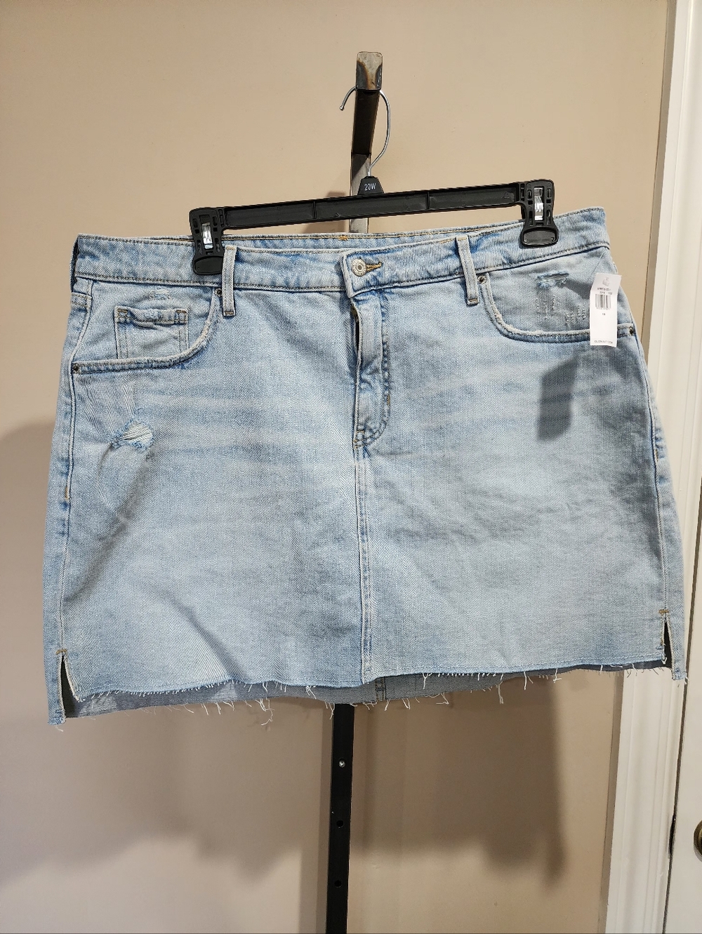 NWT Old Navy High-Waisted O.G. Straight Cut-Off Mini Jean Skirt Size 18